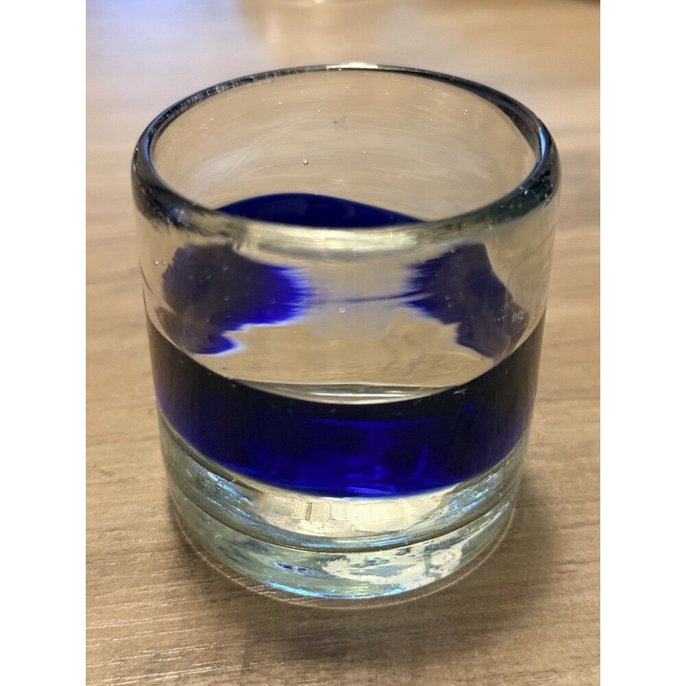 Crate & Barrel Blown Glass Tealight Votive Candle Holder